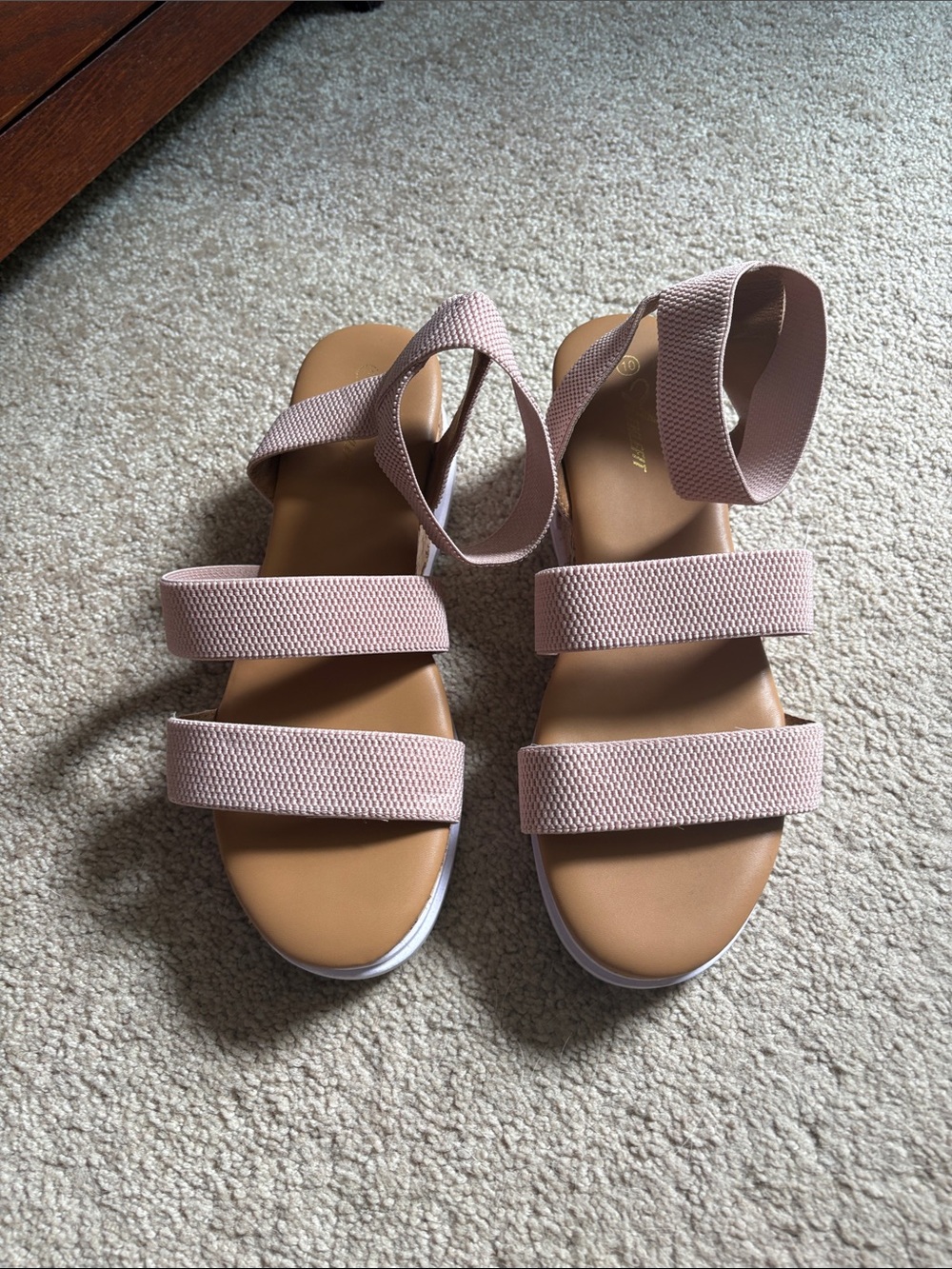 Strappy Blush Women’s Comfort Sandals with Elastic Ankle